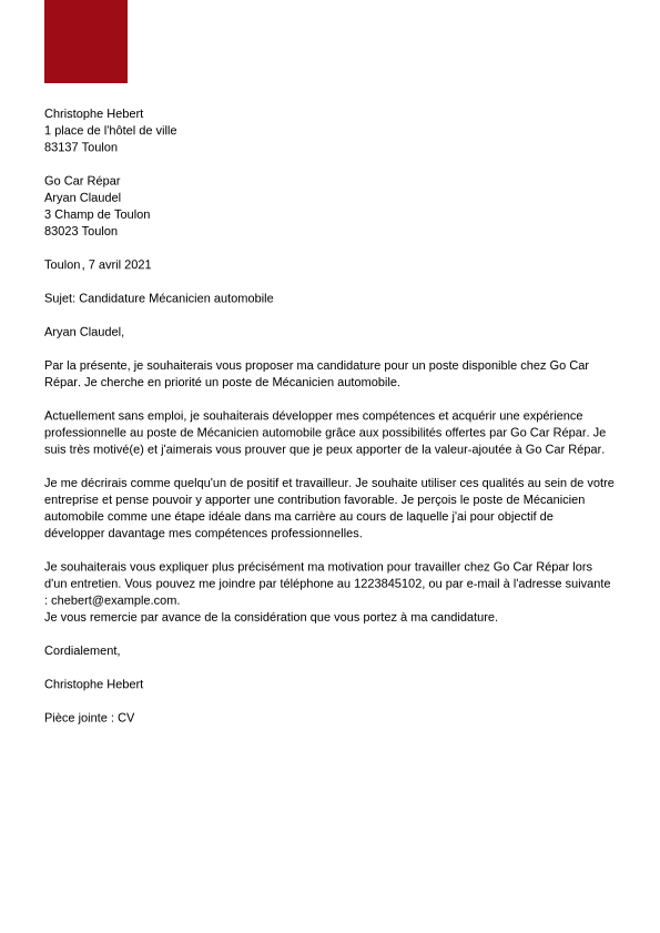 Modèle Lettre 4