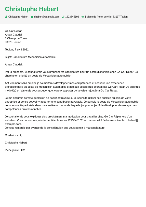 Modèle Lettre 7